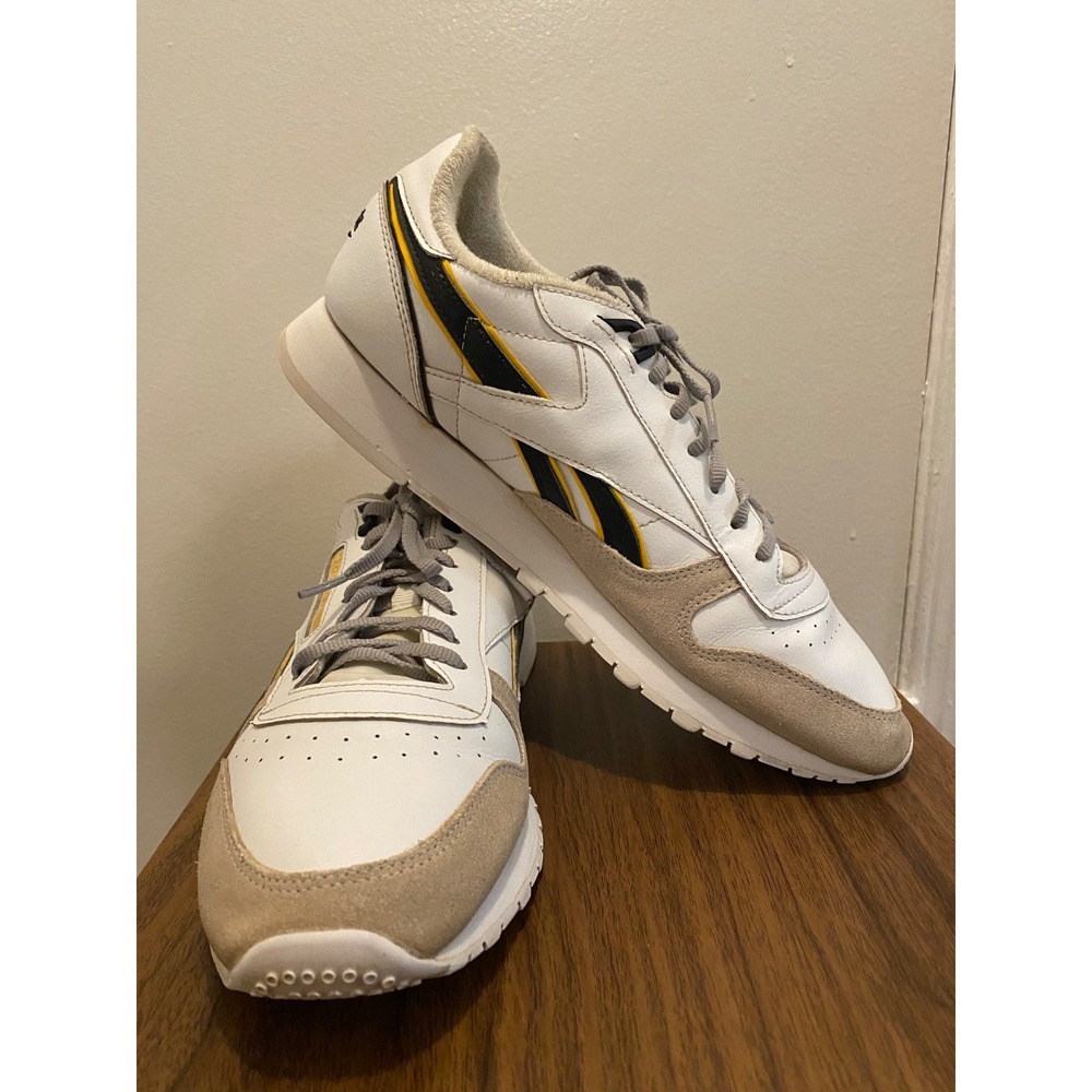 Reebok Classic Leather Sneakers Mens US 10.5 Harman Run Low White